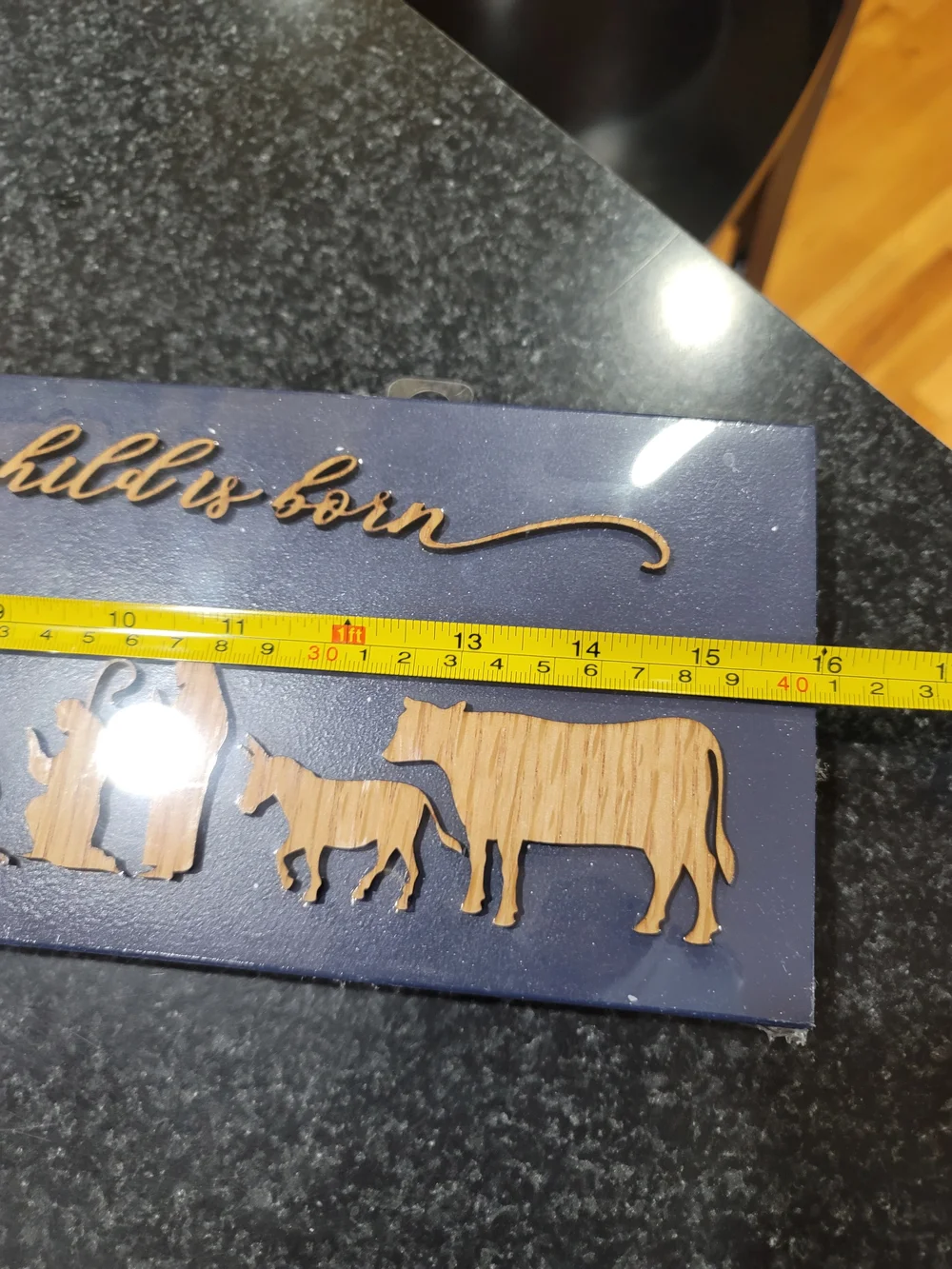 Blue and Natural Nativity Wall Decor For Unto Us a Child Is Born Laser Cut
